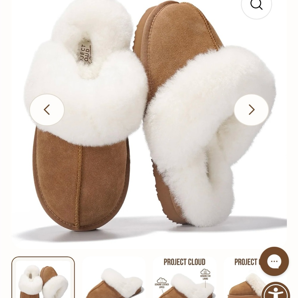 Cozy Brown and White Slippers - Picture 4 of 4